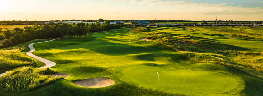 Sand Creek Station Golf Course from above